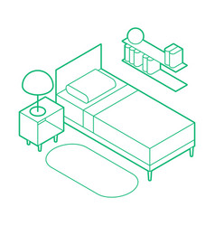 Isometric Bedroom Outline