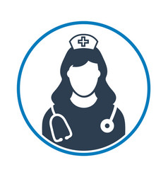 Nurse Profile Icon With Circle Shape Flat Style