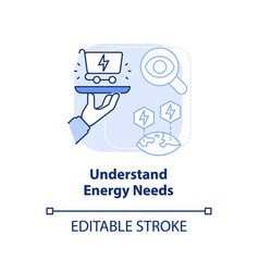 Understand Energy Needs Blue Light Concept Icon