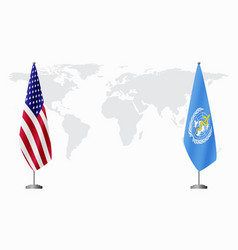 United States And World Health Organization Flags