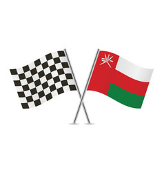 Checkered Racing And Oman Crossed Flags