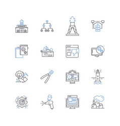 Construction Experts Line Icons Collection