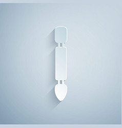 Paper Cut Cuticle Pusher Icon Isolated On Grey