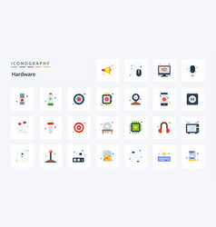 25 Hardware Flat Color Icon Pack Icons