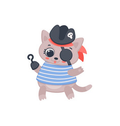 Cute Pirate Cat With Eyepatch Cartoon Animal