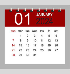 January 2024 Monthly Calendar Template