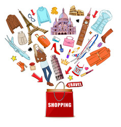 Shopping Europe Travel Composition