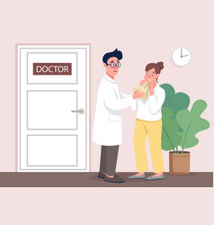 Doctor With Patient Flat Concept