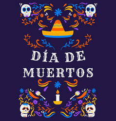 Hand Drawn Dia De Muertos Vertical Banner