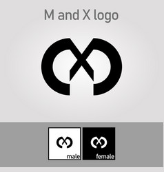 M And X Logo Black Color