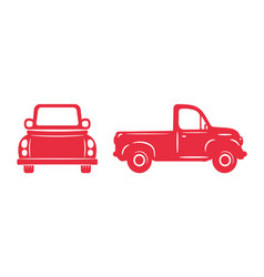 Pickup Truck Silhouette Red Trucks