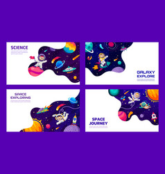 Space Galaxy Landing Pages Cartoon Planets