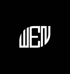 Wen Letter Logo Design On Black Background