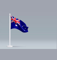 3d Realistic National Australia Flag Isolated