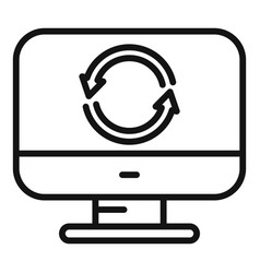 Backup Pc Icon Outline Data Cloud