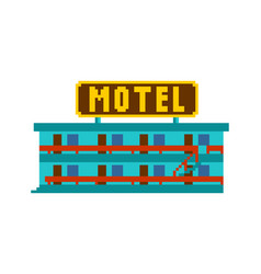 Motel Pixel Art Small Hotel 8 Bit