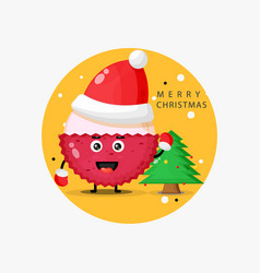 Cute Lychee Mascot Wishing You A Merry Christmas