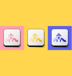 Isometric Slide Playground Icon Isolated On Pink