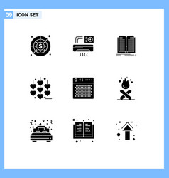 Mobile Interface Solid Glyph Set 9 Pictograms