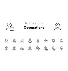 Occupations Line Icon Set