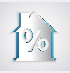 Paper Cut House With Percant Discount Tag Icon