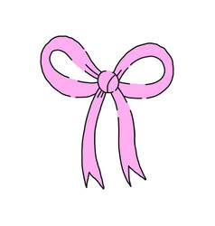 Pink Bow Ribbon Hand Drawn