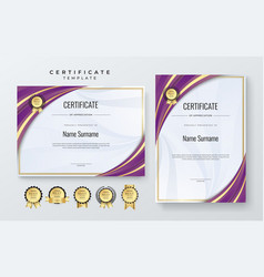 Purple Violet And Gold Modern Luxury Certificate