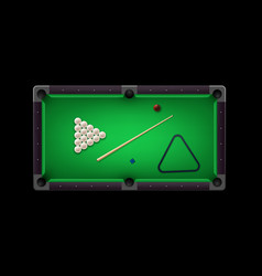 Russian Pyramid Table With Billiard Cue And Glossy