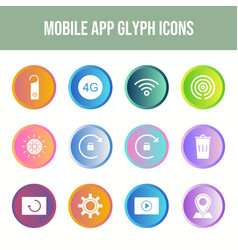 12 Mobile App Icons In One Set