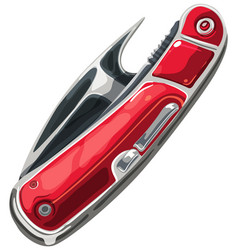 Graphic Of A Versatile Red Pocket Knife