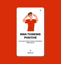 Portrait Man Thinking Positive