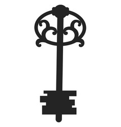 Skeleton Key Icon Black Retro House Symbol