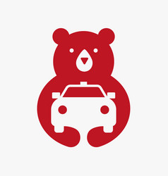 Bear Car Logo Negative Space Template Bear