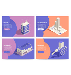 Commercial Real Estate Isometric Concept