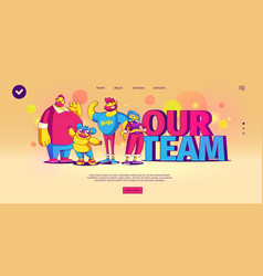 Our Team Banner With Abstract Contemporary People