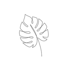 Line Monstera Leaf Art One Continuous Art