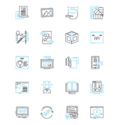 Social Security Linear Icons Set Retirement