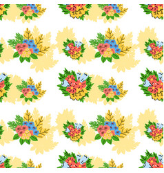 Bright Summer Flower Bouquet Seamless Pattern