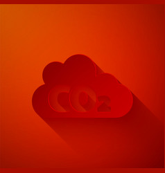 Paper Cut Co2 Emissions In Cloud Icon Isolated On