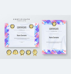 Pink And Blue Award Certificate Template Fancy