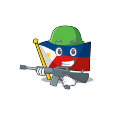 A Cartoon Style Flag Philippines Army