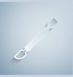 Paper Cut Cuticle Pusher Icon Isolated On Grey