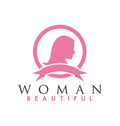 Beautiful woman logo design inspiration Royalty Free Vector