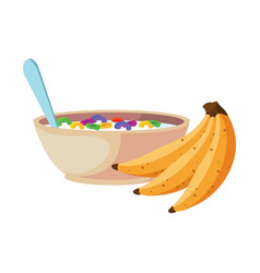 Cereal Bowl And Bananas