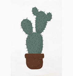 Cute Potted Plant Element Opuntia Microdasys