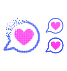 Disappearing Dot Love Message Glyph With Halftone