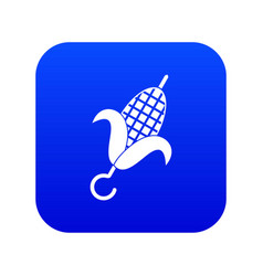 Grilled Corn Cob Icon Digital Blue