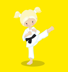 Karate Kid Girt Blond Leg Up 07