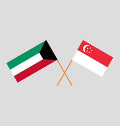 Singaporean And Kuwaiti Flags