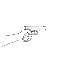 Continuous One Line Drawing Hand Holding Gun